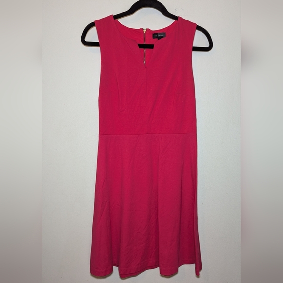 The Limited Dresses & Skirts - The Limited Bright Pink A-line Fit & Flare Dress Gold Zipper Women's Size XS